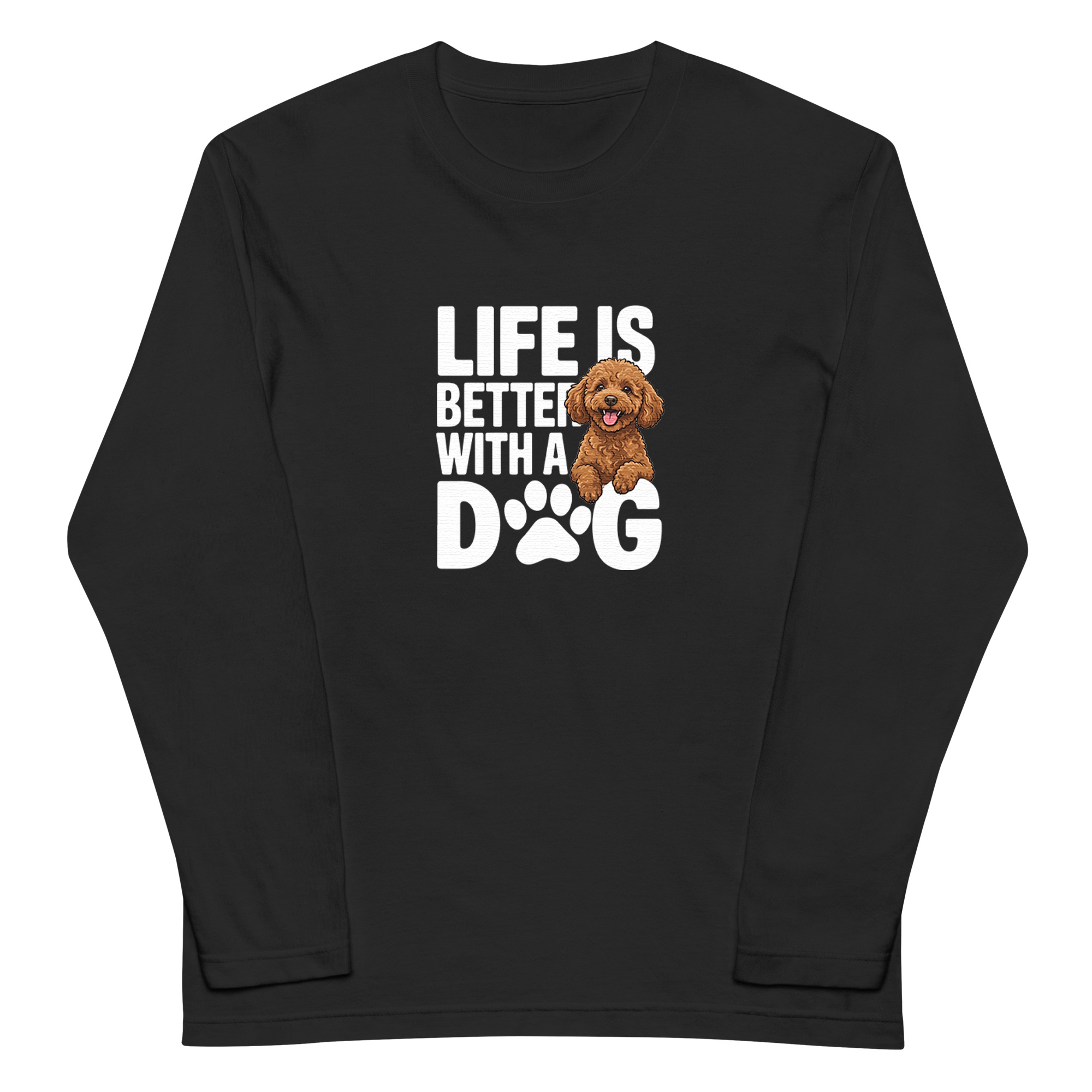 犬 ロン t 犬 長袖 t シャツ いぬ 犬イラスト プードル Life is better with a Poodle